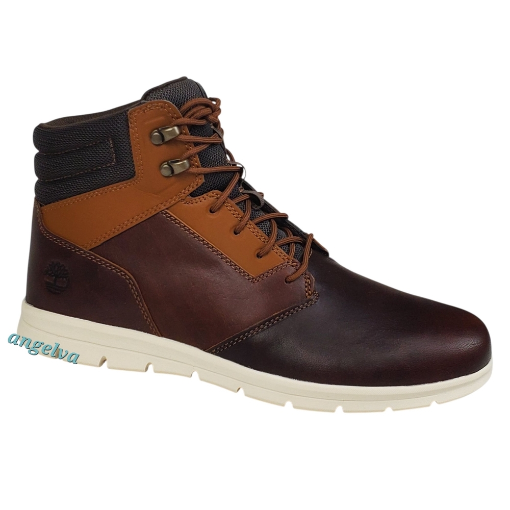 New Timberland Graydon leather hi top sneakers boots brown casual preppy outdoor